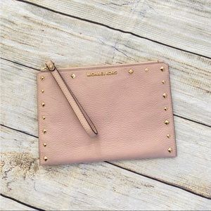 Michael Kors Studded Leather Wristlet Clutch Micheal Kors Jet Set Travel XL